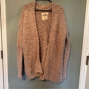 Hollister Cream Fuzzy Cardigan